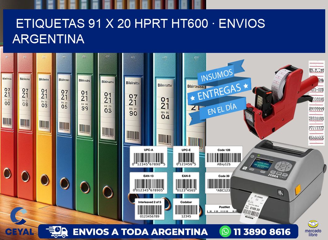 ETIQUETAS 91 x 20 HPRT HT600 · ENVIOS ARGENTINA