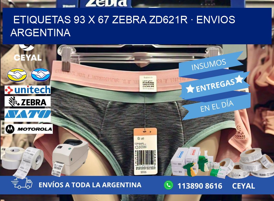 ETIQUETAS 93 x 67 ZEBRA ZD621R · ENVIOS ARGENTINA