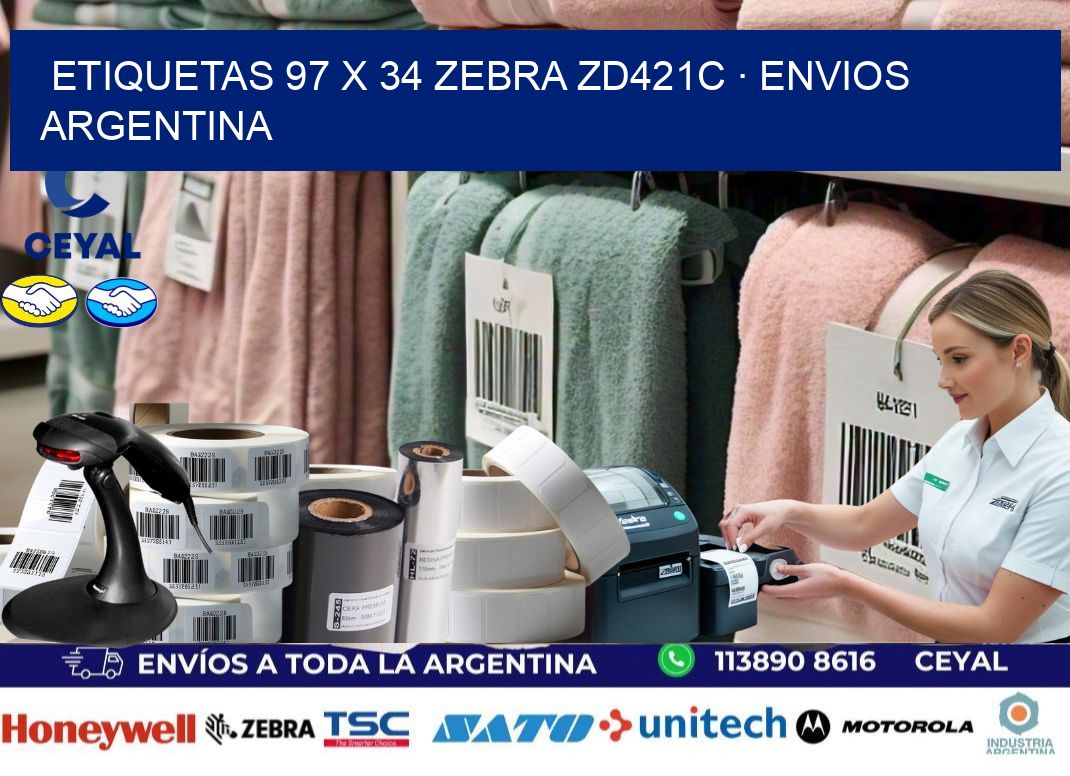 ETIQUETAS 97 x 34 ZEBRA ZD421C · ENVIOS ARGENTINA
