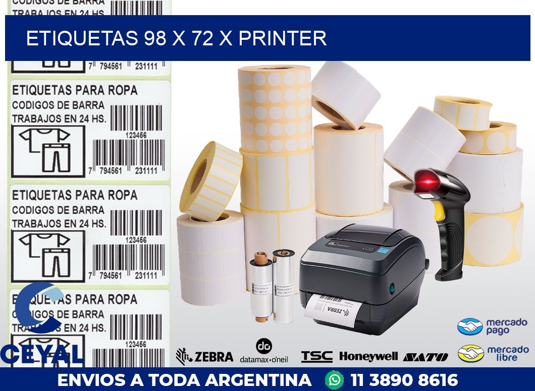 ETIQUETAS 98 x 72 X PRINTER