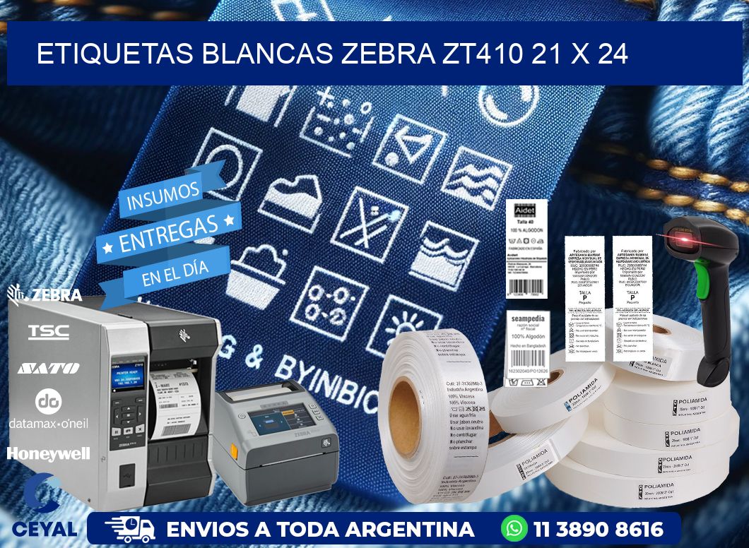 ETIQUETAS BLANCAS ZEBRA ZT410 21 x 24