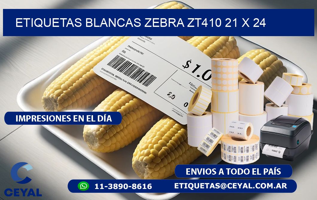ETIQUETAS BLANCAS ZEBRA ZT410 21 x 24