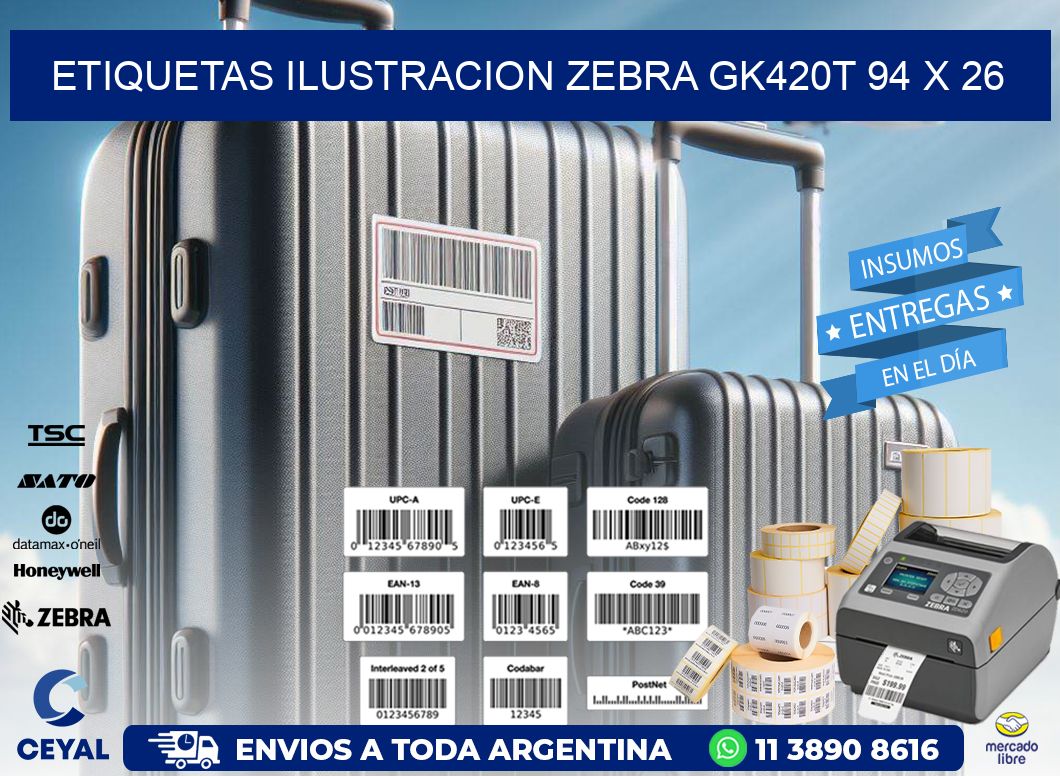 ETIQUETAS ILUSTRACION ZEBRA GK420T 94 x 26