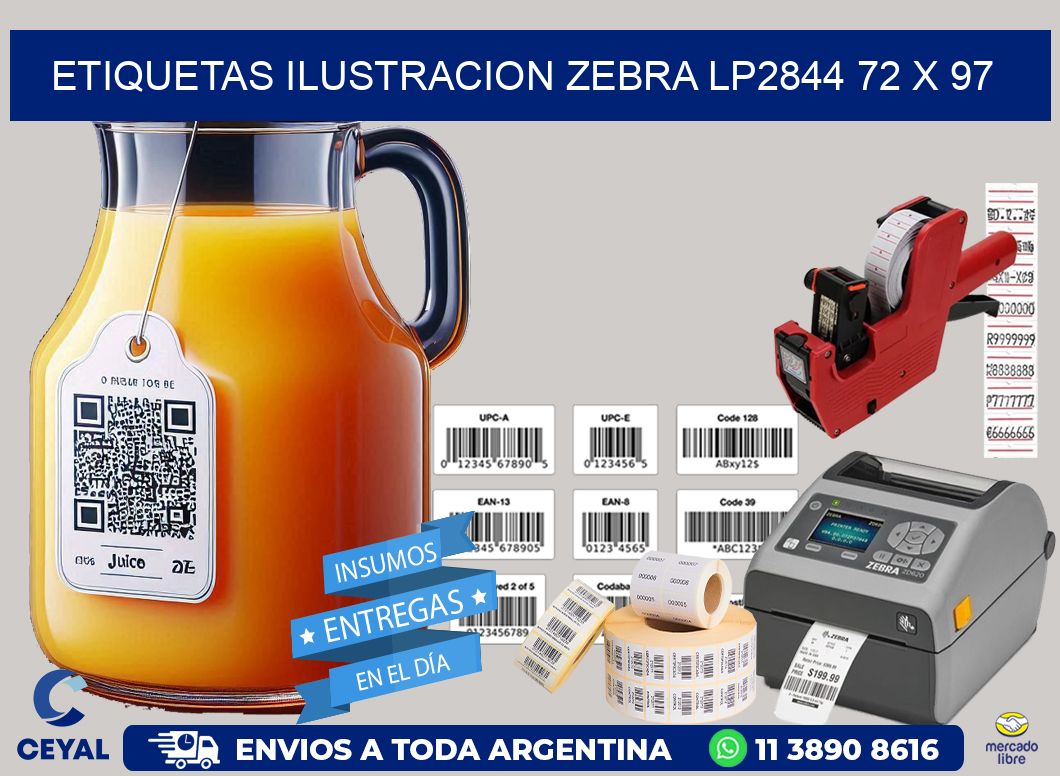 ETIQUETAS ILUSTRACION ZEBRA LP2844 72 x 97