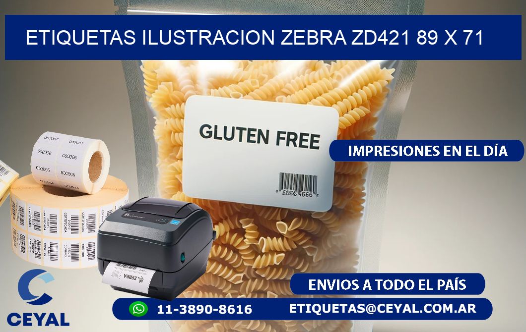 ETIQUETAS ILUSTRACION ZEBRA ZD421 89 x 71