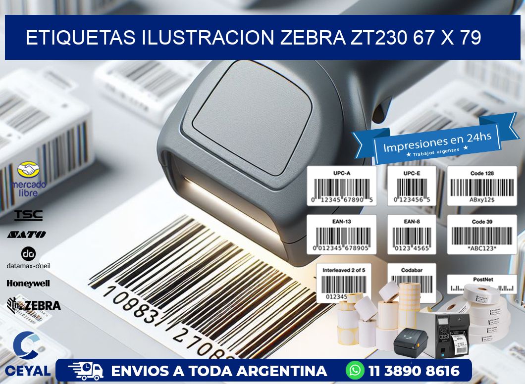 ETIQUETAS ILUSTRACION ZEBRA ZT230 67 x 79