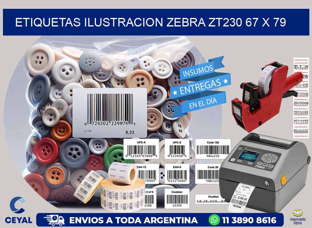 ETIQUETAS ILUSTRACION ZEBRA ZT230 67 x 79