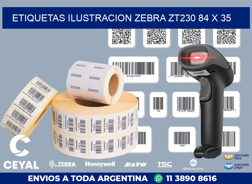 ETIQUETAS ILUSTRACION ZEBRA ZT230 84 x 35
