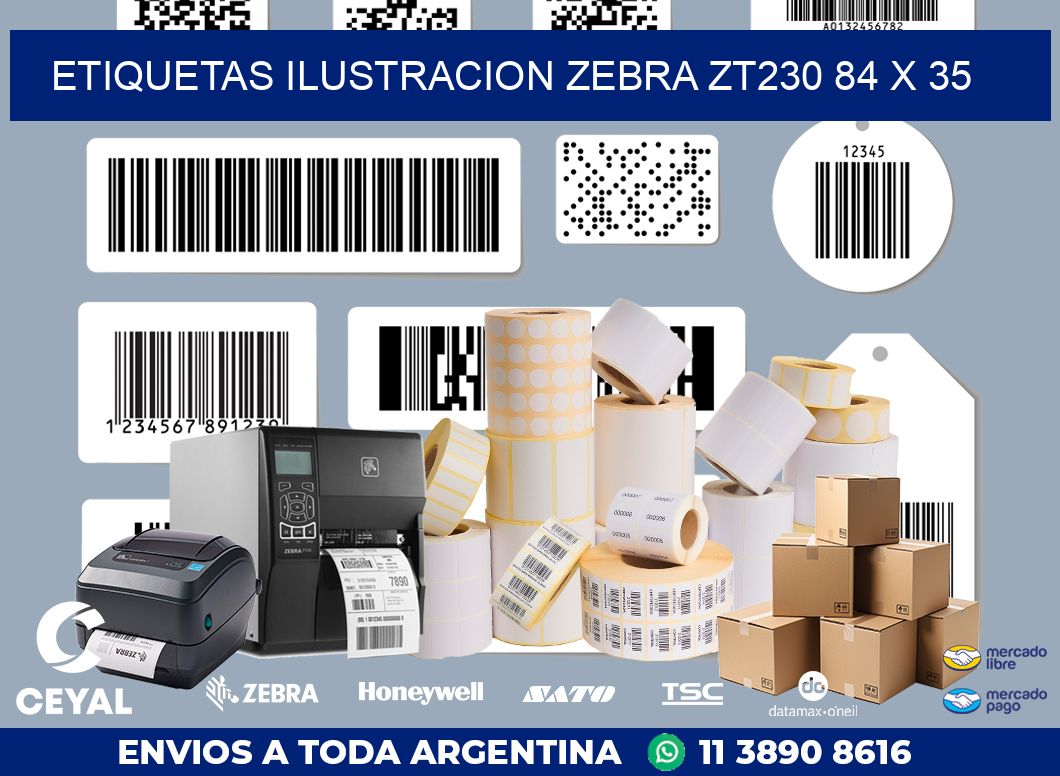 ETIQUETAS ILUSTRACION ZEBRA ZT230 84 x 35
