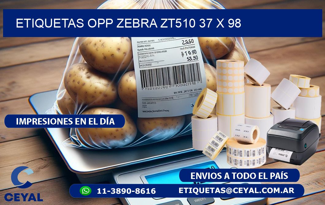 ETIQUETAS OPP ZEBRA ZT510 37 x 98