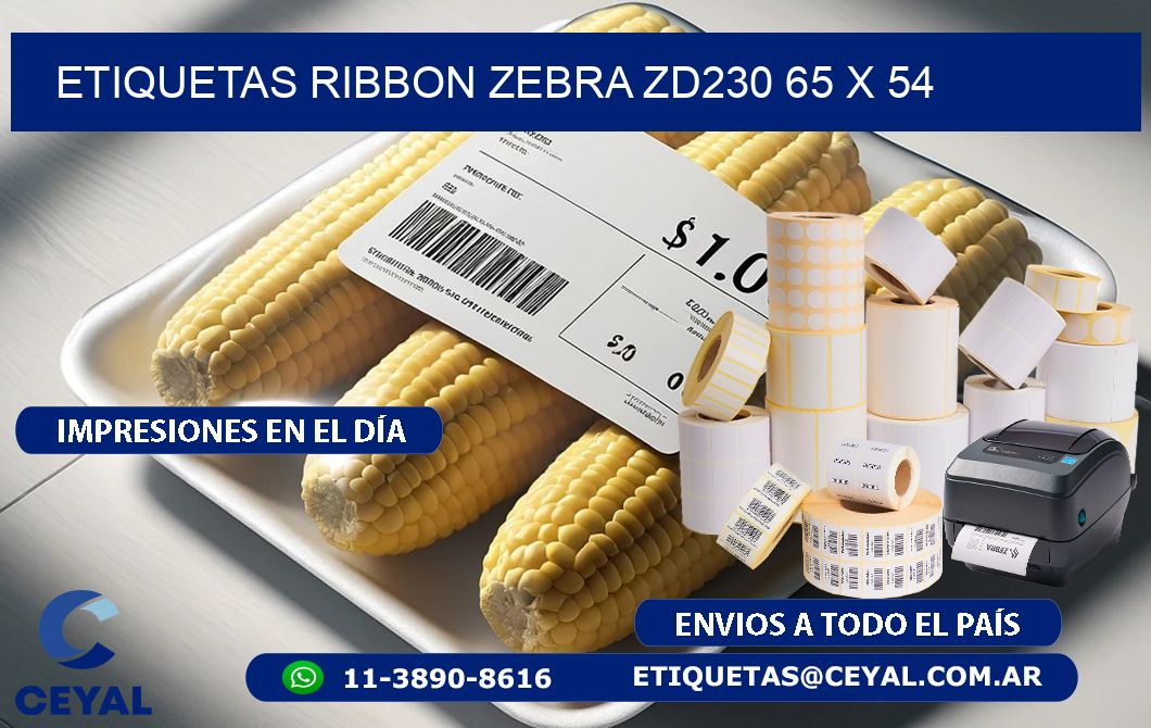 ETIQUETAS RIBBON Zebra ZD230 65 x 54