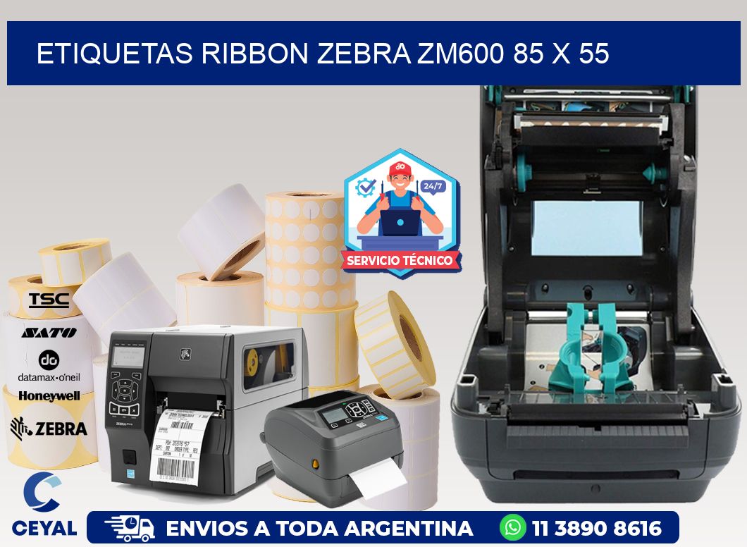 ETIQUETAS RIBBON Zebra ZM600 85 x 55