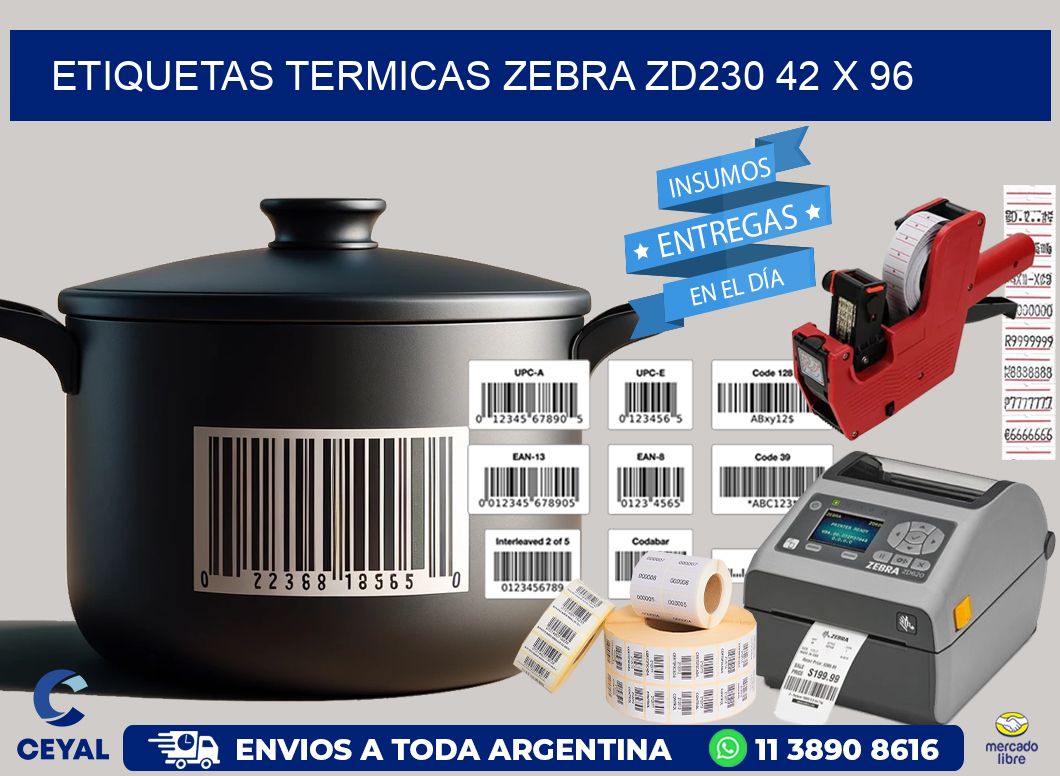 ETIQUETAS TERMICAS ZEBRA ZD230 42 x 96