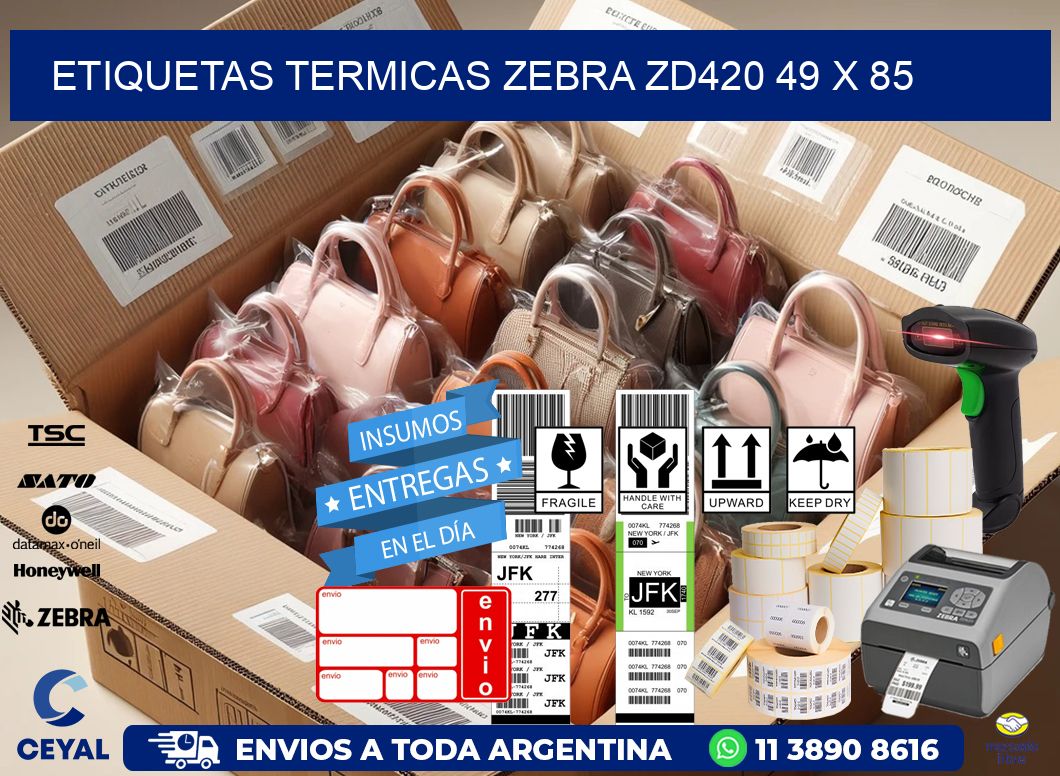 ETIQUETAS TERMICAS ZEBRA ZD420 49 x 85