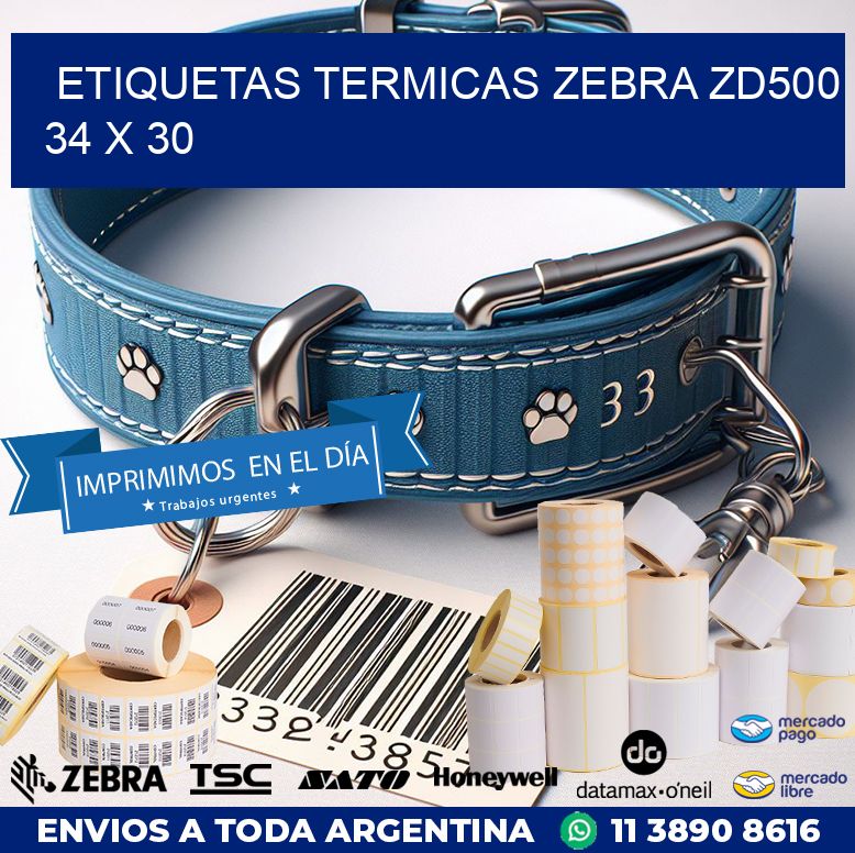 ETIQUETAS TERMICAS ZEBRA ZD500 34 x 30