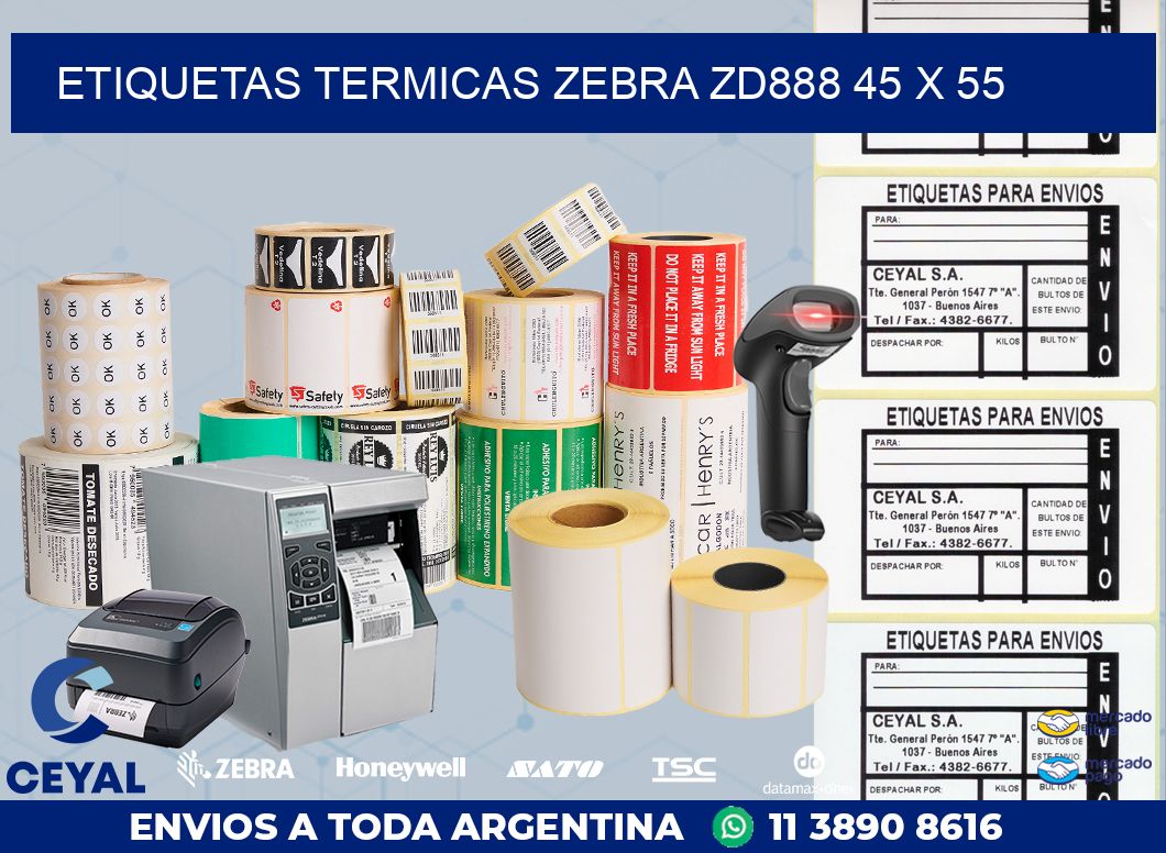 ETIQUETAS TERMICAS ZEBRA ZD888 45 x 55