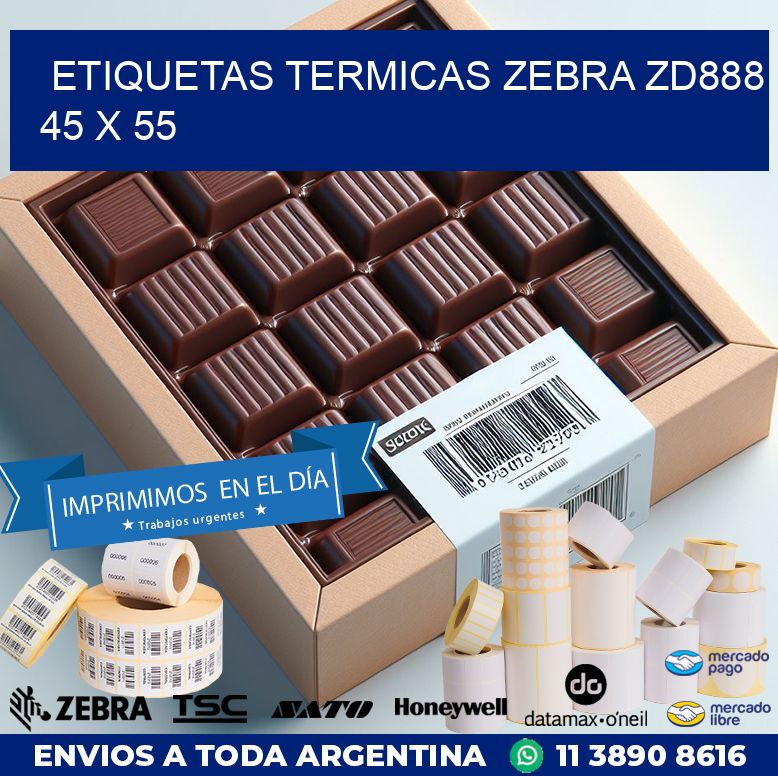 ETIQUETAS TERMICAS ZEBRA ZD888 45 x 55