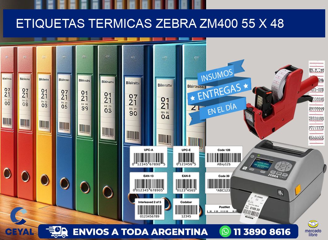 ETIQUETAS TERMICAS ZEBRA ZM400 55 x 48