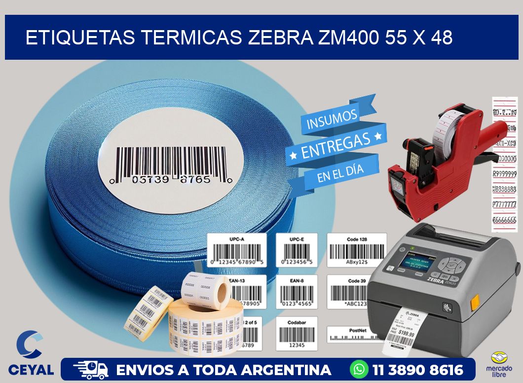 ETIQUETAS TERMICAS ZEBRA ZM400 55 x 48