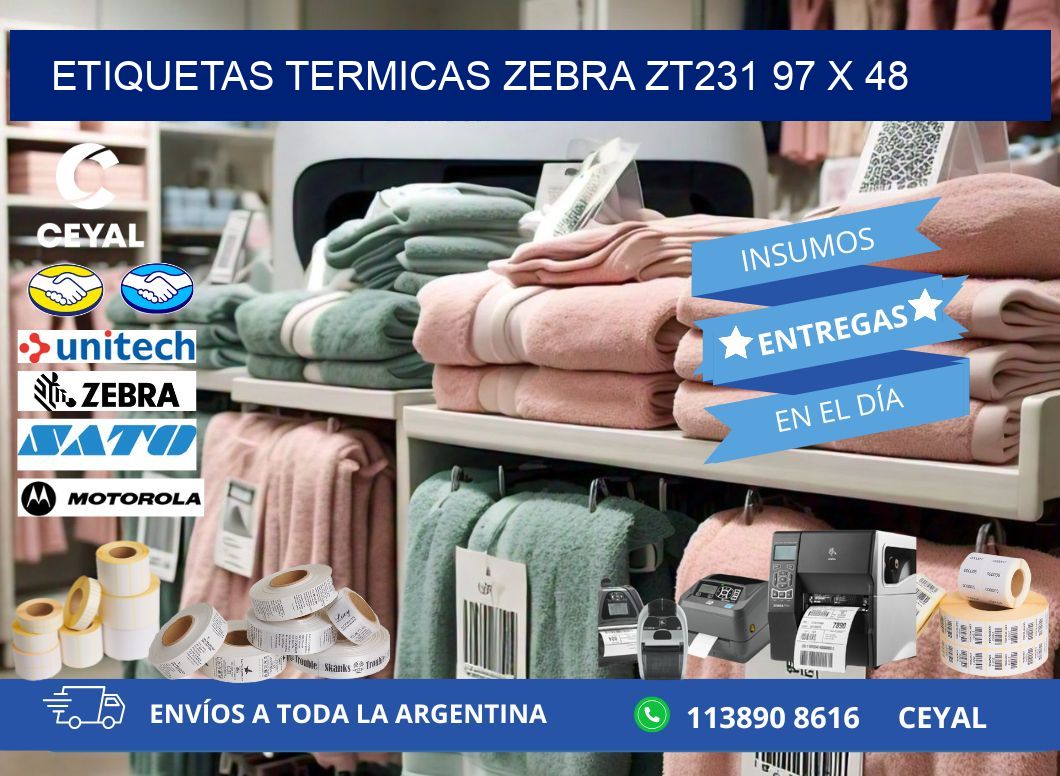 ETIQUETAS TERMICAS ZEBRA ZT231 97 x 48
