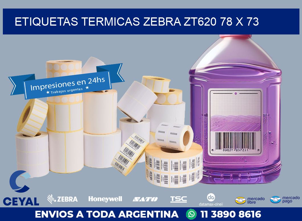 ETIQUETAS TERMICAS ZEBRA ZT620 78 x 73