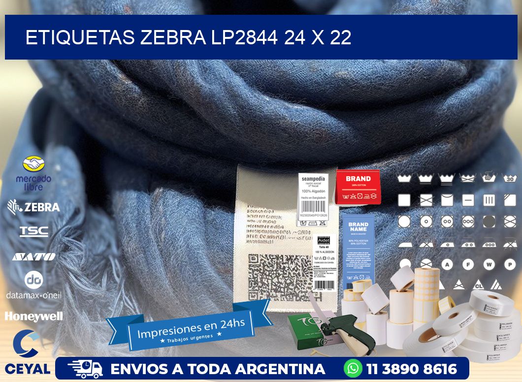 ETIQUETAS Zebra LP2844 24 x 22