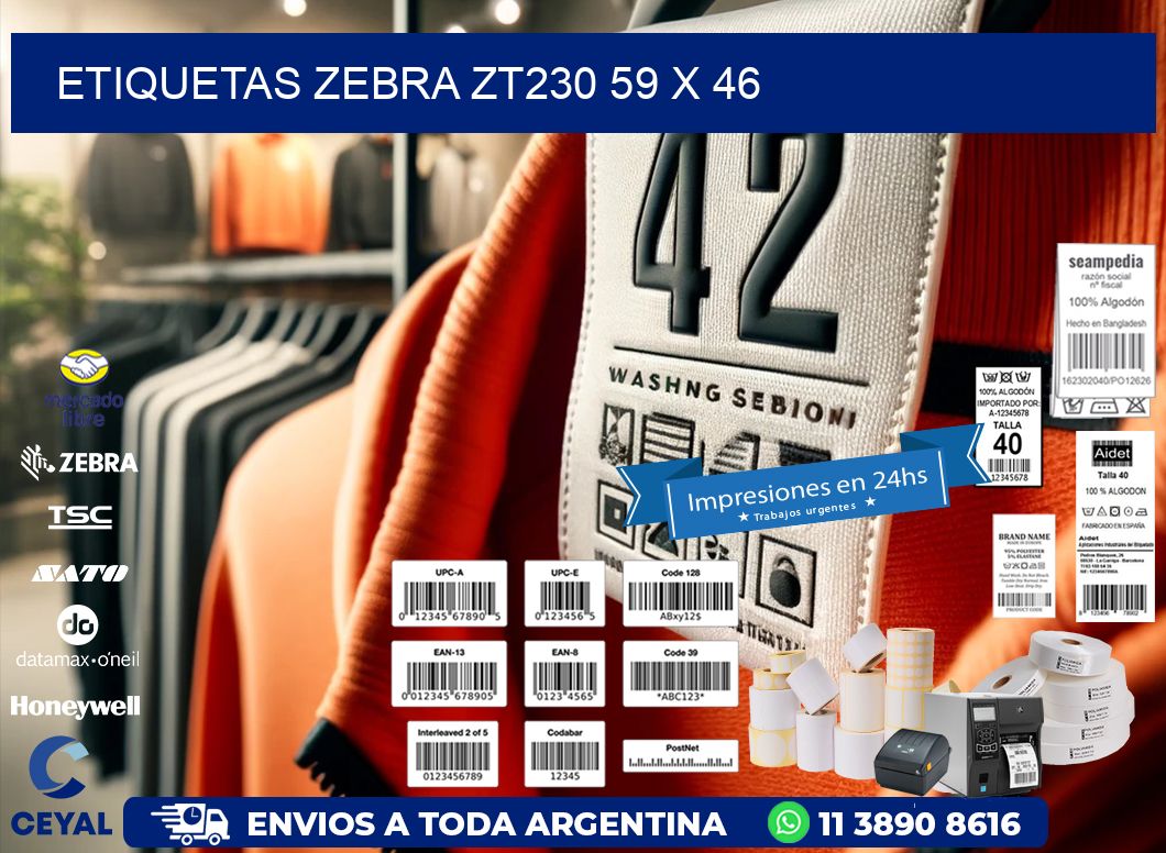 ETIQUETAS Zebra ZT230 59 x 46