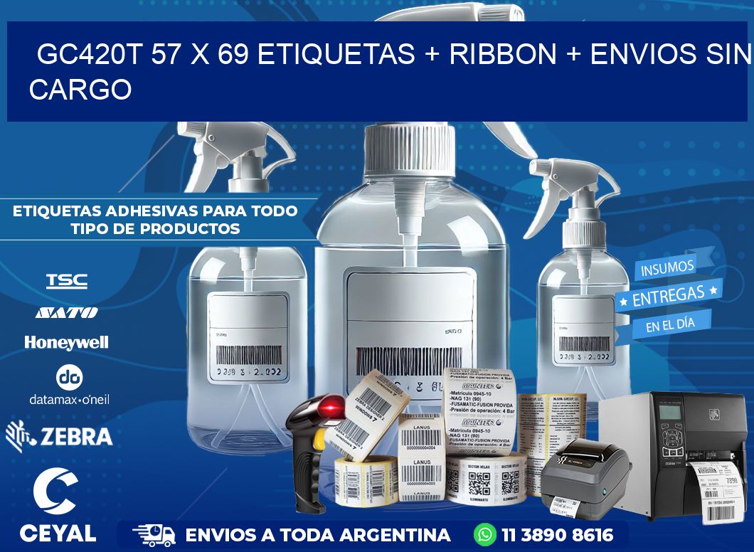 GC420T 57 x 69 etiquetas + ribbon + envios sin cargo