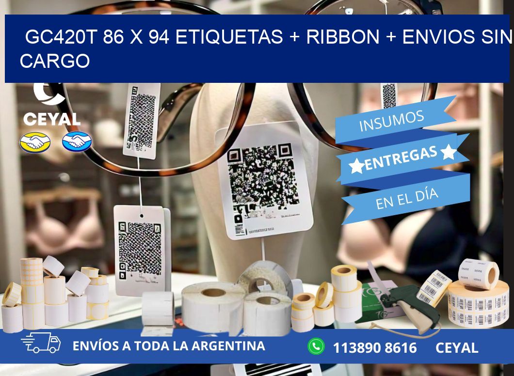 GC420T 86 x 94 etiquetas + ribbon + envios sin cargo