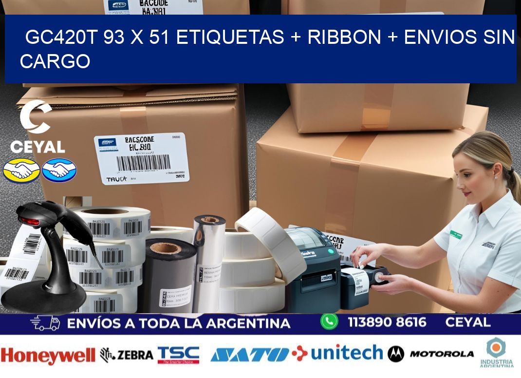 GC420T 93 x 51 etiquetas + ribbon + envios sin cargo