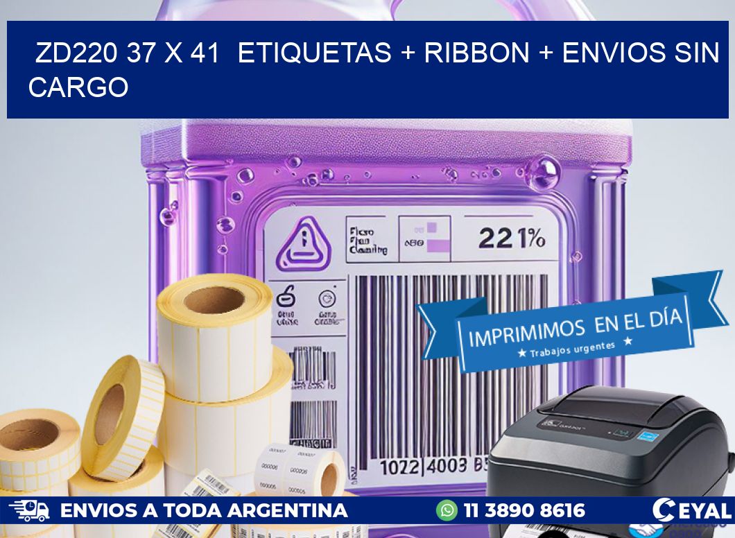 ZD220 37 x 41  etiquetas + ribbon + envios sin cargo