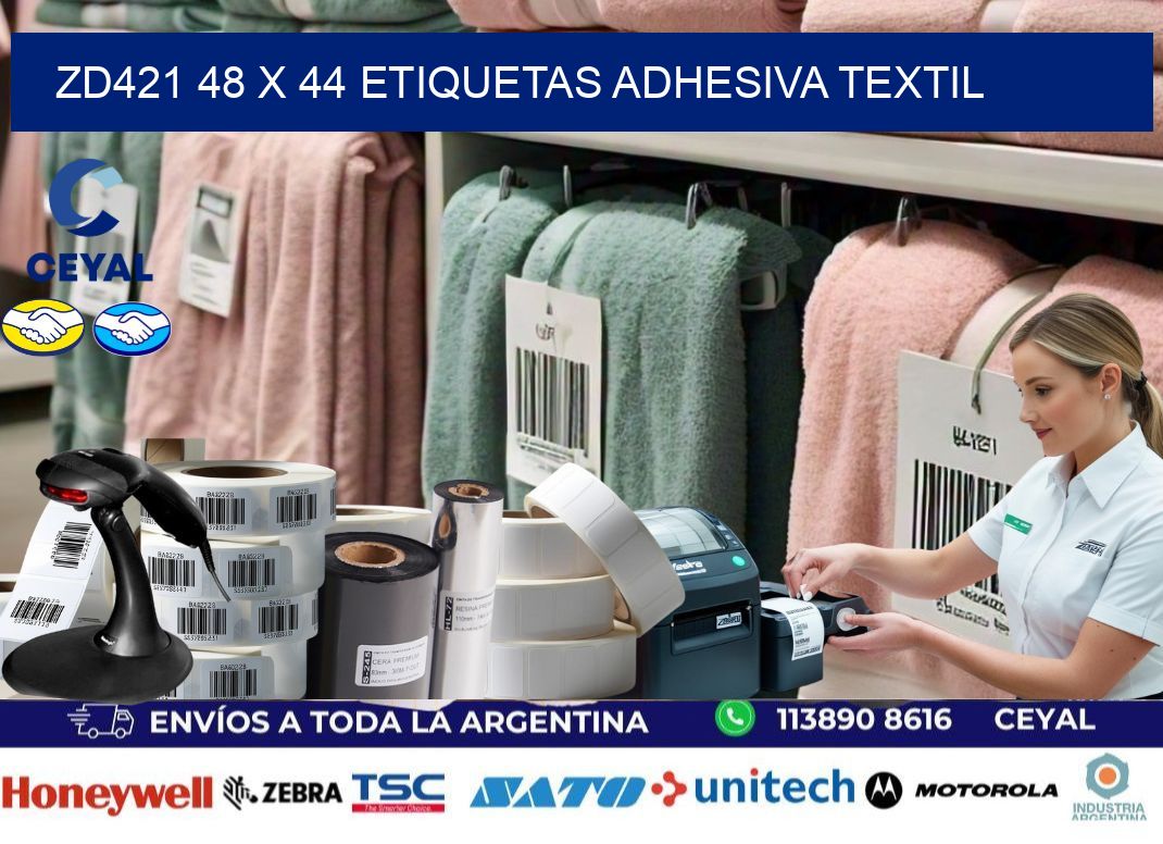 ZD421 48 x 44 ETIQUETAS ADHESIVA TEXTIL