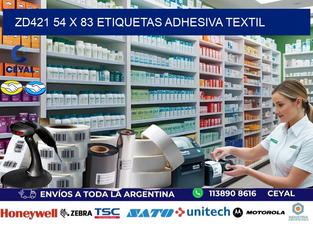 ZD421 54 x 83 ETIQUETAS ADHESIVA TEXTIL