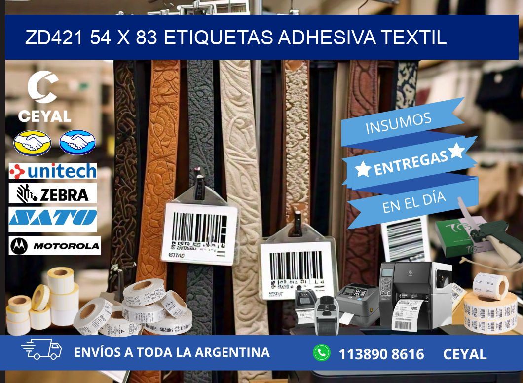 ZD421 54 x 83 ETIQUETAS ADHESIVA TEXTIL