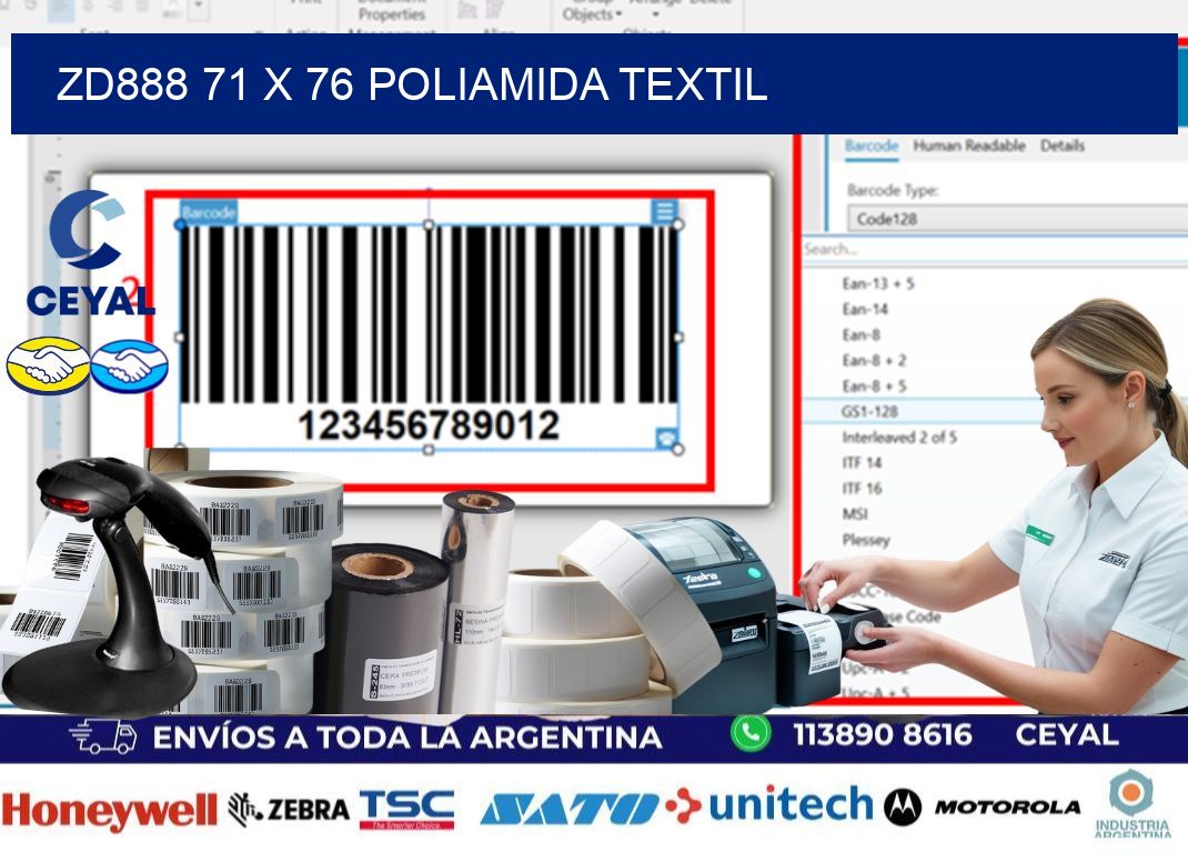 ZD888 71 x 76 POLIAMIDA TEXTIL