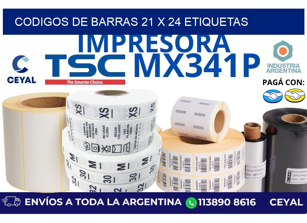 codigos de barras 21 x 24 etiquetas