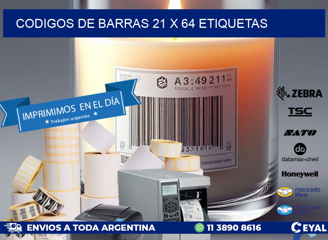 codigos de barras 21 x 64 etiquetas