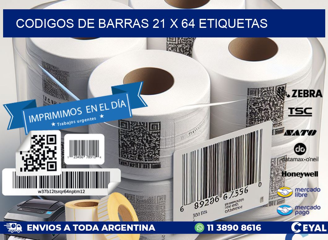 codigos de barras 21 x 64 etiquetas