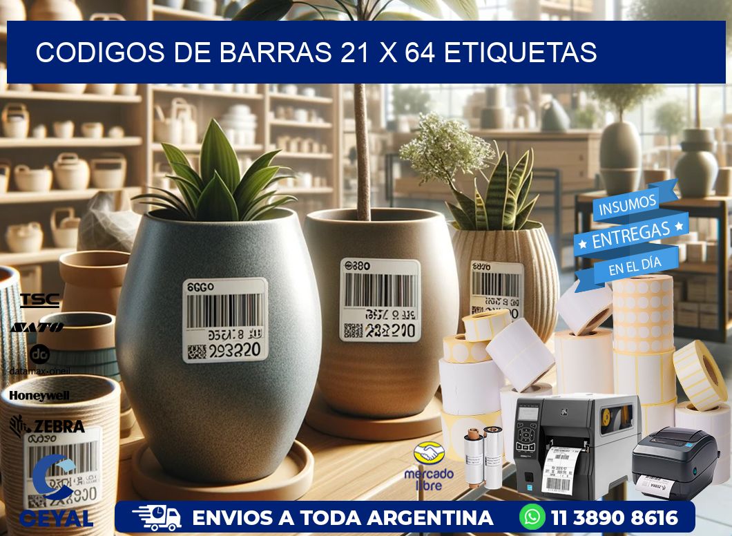 codigos de barras 21 x 64 etiquetas