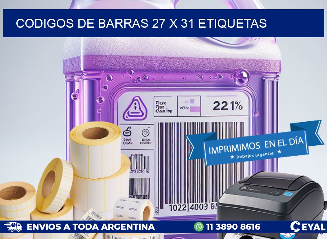 codigos de barras 27 x 31 etiquetas