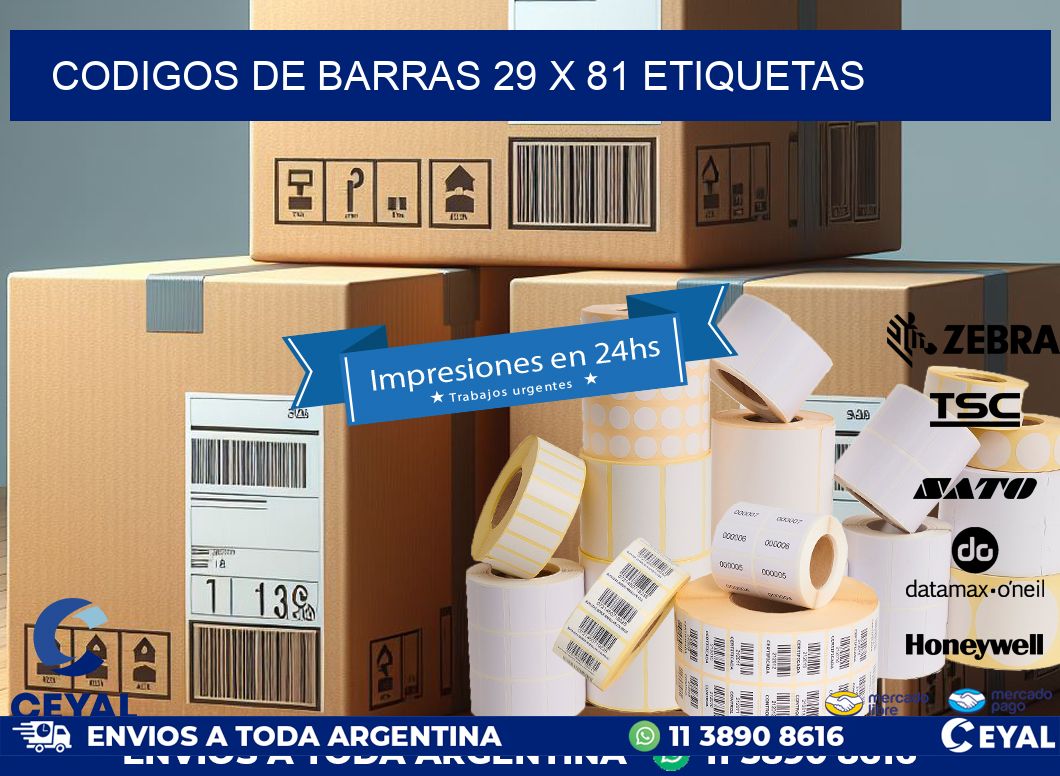 codigos de barras 29 x 81 etiquetas