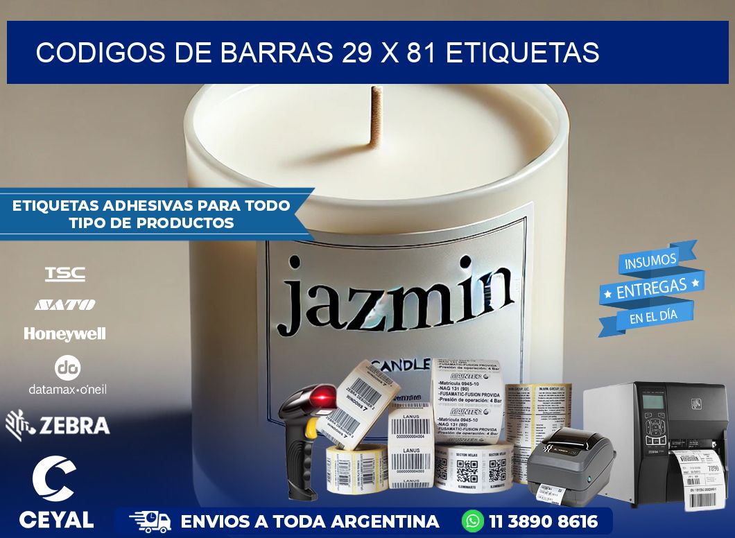 codigos de barras 29 x 81 etiquetas