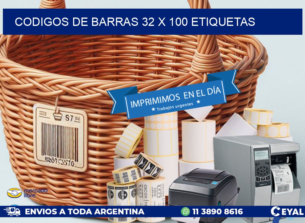 codigos de barras 32 x 100 etiquetas