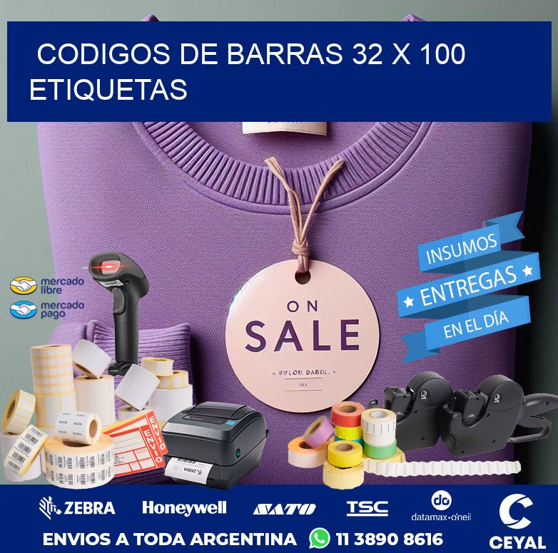 codigos de barras 32 x 100 etiquetas