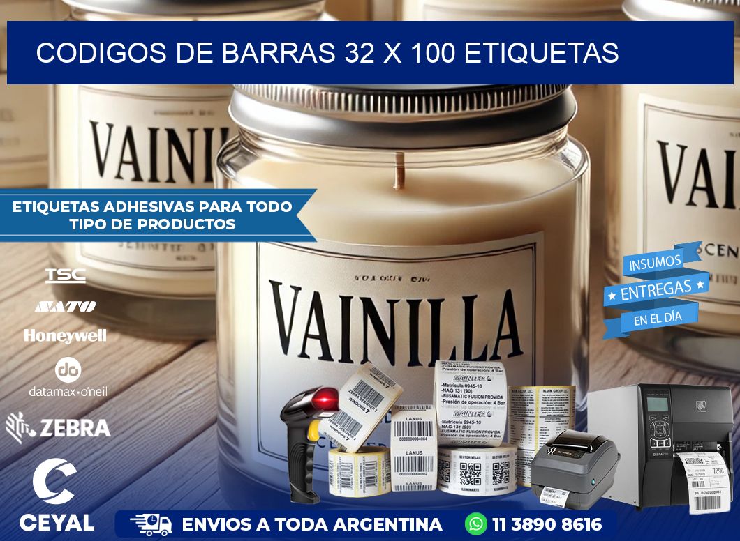 codigos de barras 32 x 100 etiquetas