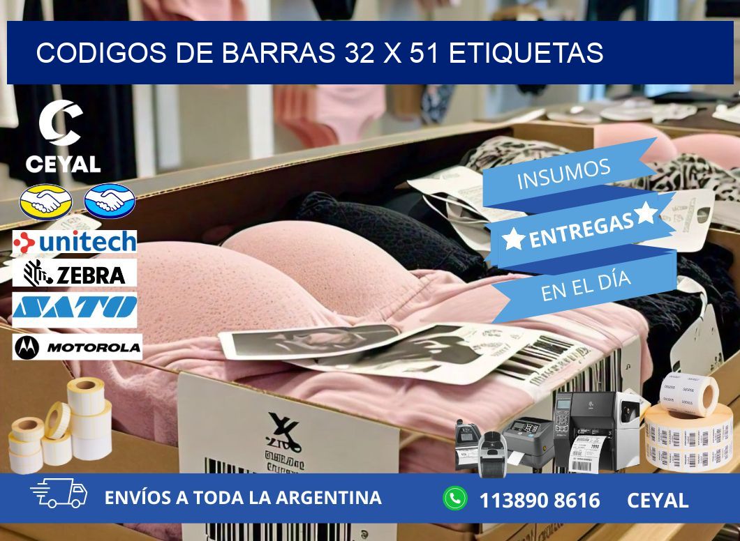 codigos de barras 32 x 51 etiquetas