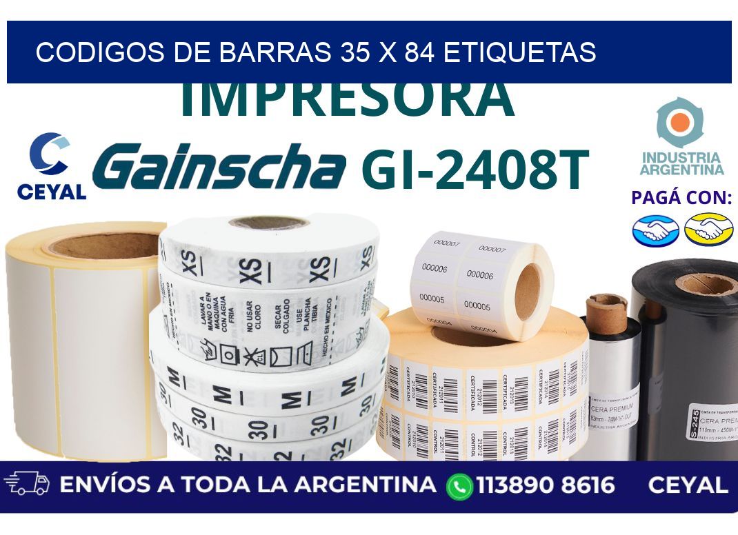 codigos de barras 35 x 84 etiquetas
