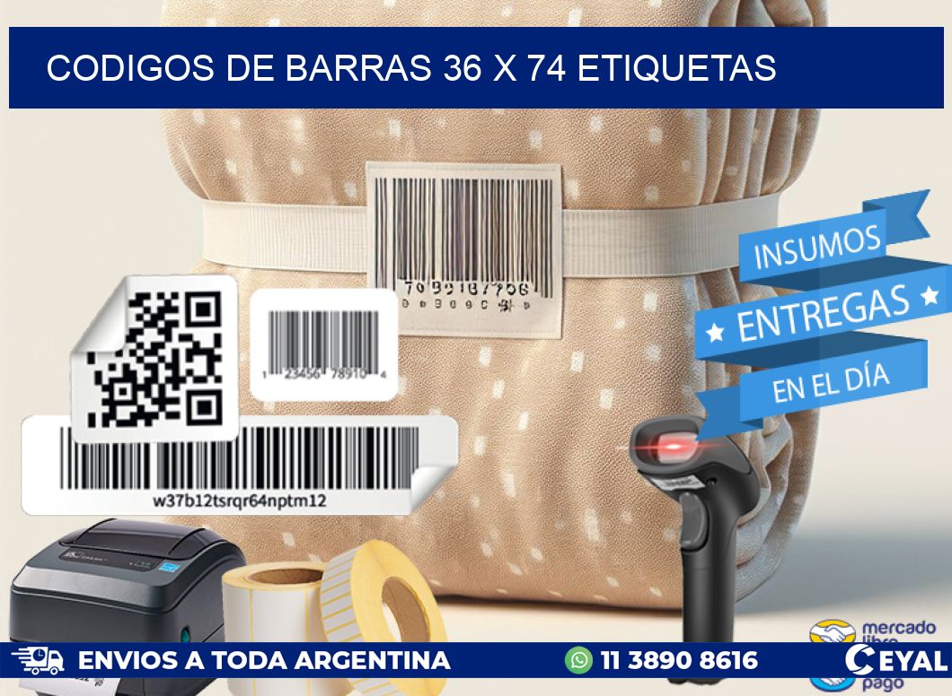 codigos de barras 36 x 74 etiquetas