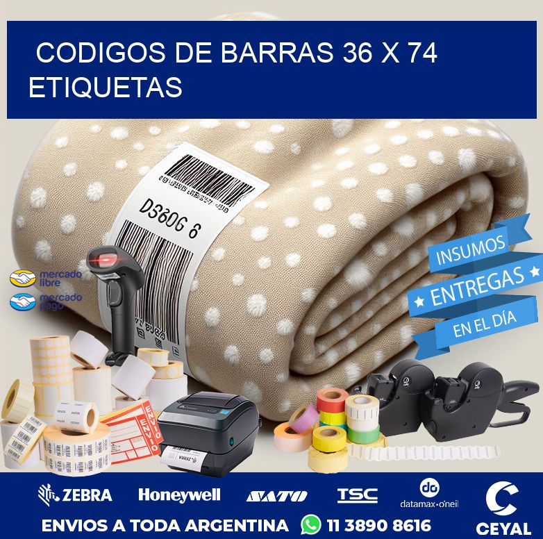 codigos de barras 36 x 74 etiquetas