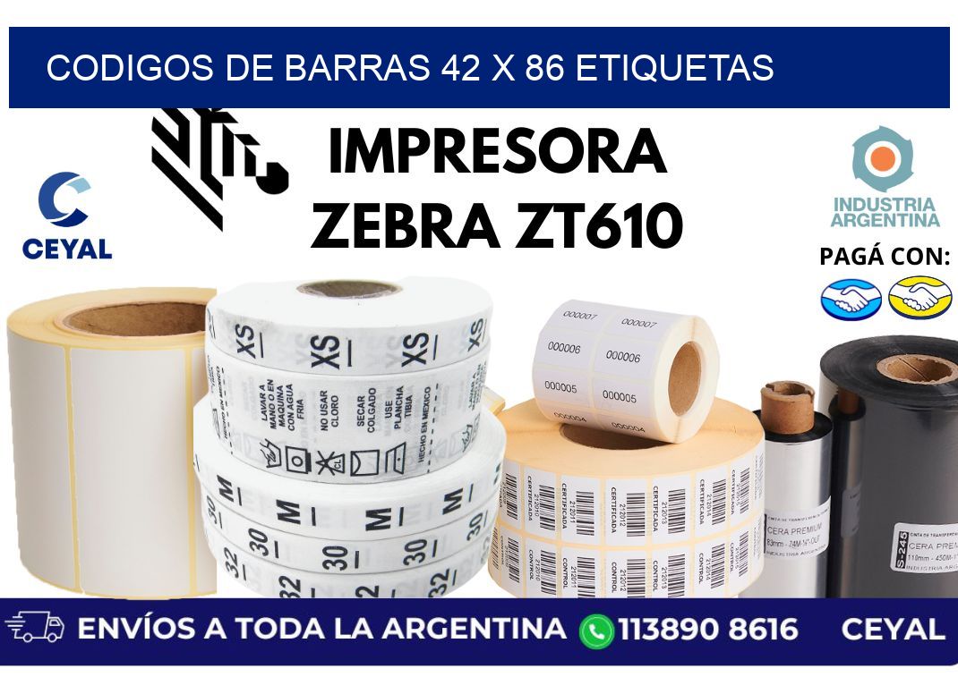 codigos de barras 42 x 86 etiquetas